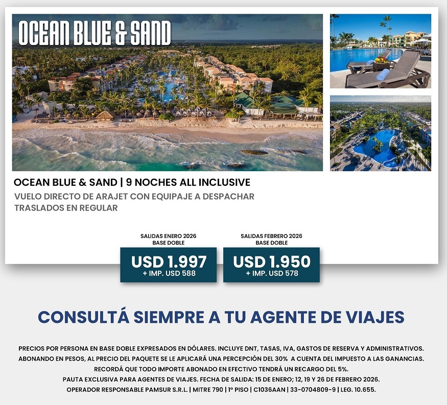 PUNTA CANA CON OCEAN 2 OCEAN BLUE SAND MARTA JARQUE - Marta Jarque Viajes