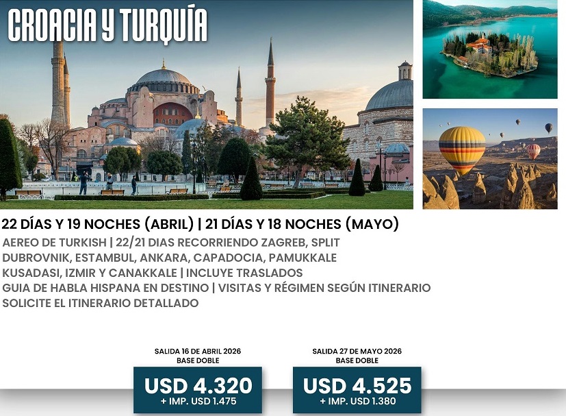 CROACIA Y TURQUIA 2026 ITIN. MARTA JARQUE - Marta Jarque Viajes